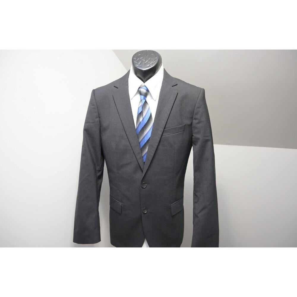 Hugo Boss Wool Stretch Dark Gray 2 Button Sports Blazer Suit Jacket Mens Sz 38 R